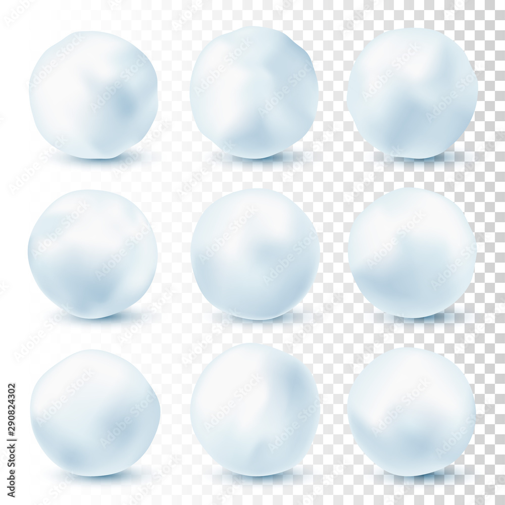 Snowball isolated on transparent background. Snowballs collection. Frozen ice ball. Winter decoration for Christmas or New Year. Vector snow. Snowball isolated on transparent background. Snowballs collection. Frozen ice ball. Winter decoration for Christmas or New Year. Vector snow.