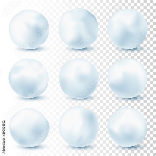 Canvas Print Snowball isolated on transparent background