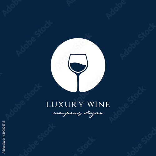 moon wine abstract logo design inspiration for bar/restaurant vector illustration