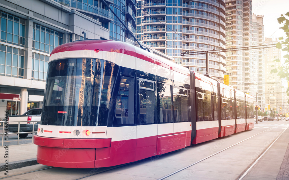 Fototapeta premium Streetcar in Toronto, Ontario, Canada