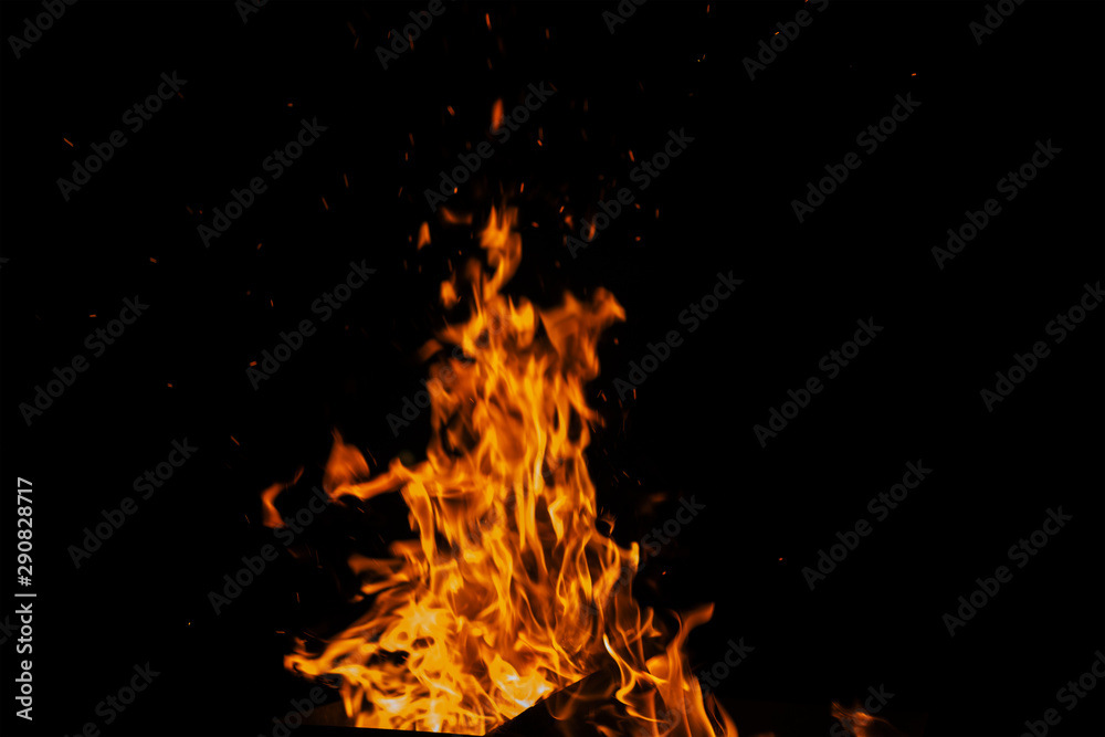 Burning with flames Orange and red fire isolated Burning with flames Orange and red fire isolated