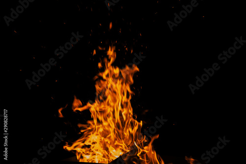 Burning with flames Orange and red fire isolated © ALEXANDR YURTCHENKO