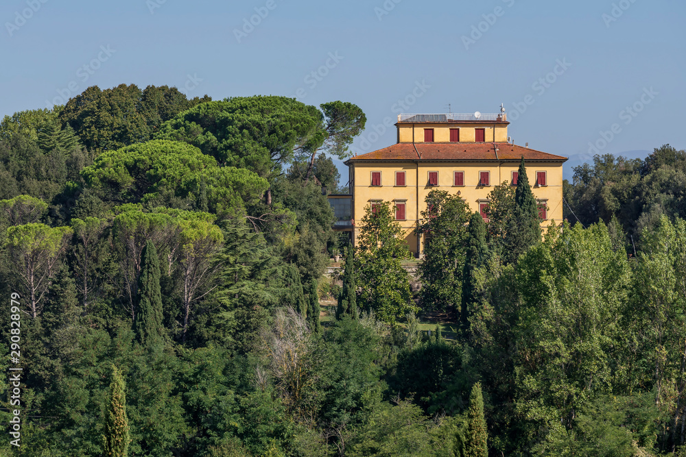 Beautiful  Tuscan manor house surrounded by a park in Tuscany, Italy