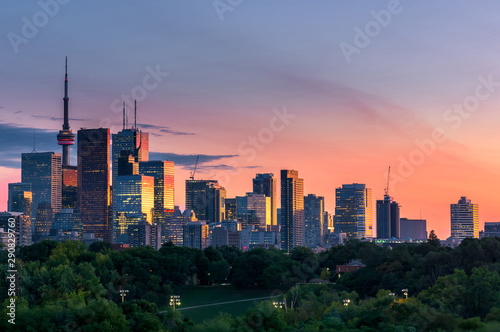 Toronto city view from Riverdale Avenue. Ontario, Canada