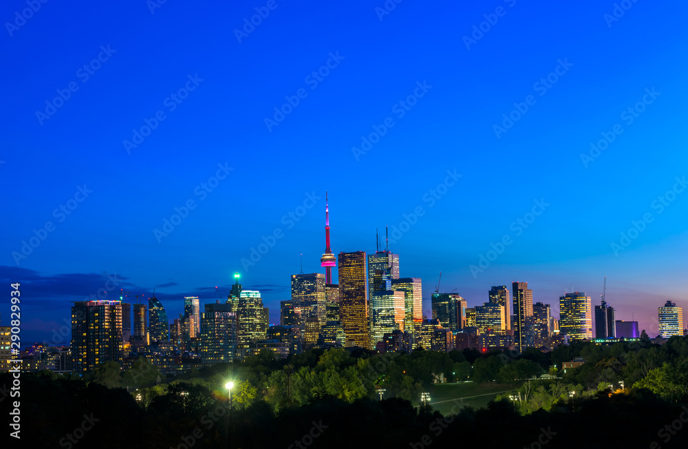 Obraz premium Toronto city view from Riverdale Avenue. Ontario, Canada