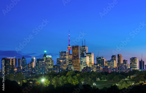Toronto city view from Riverdale Avenue. Ontario, Canada © surangaw