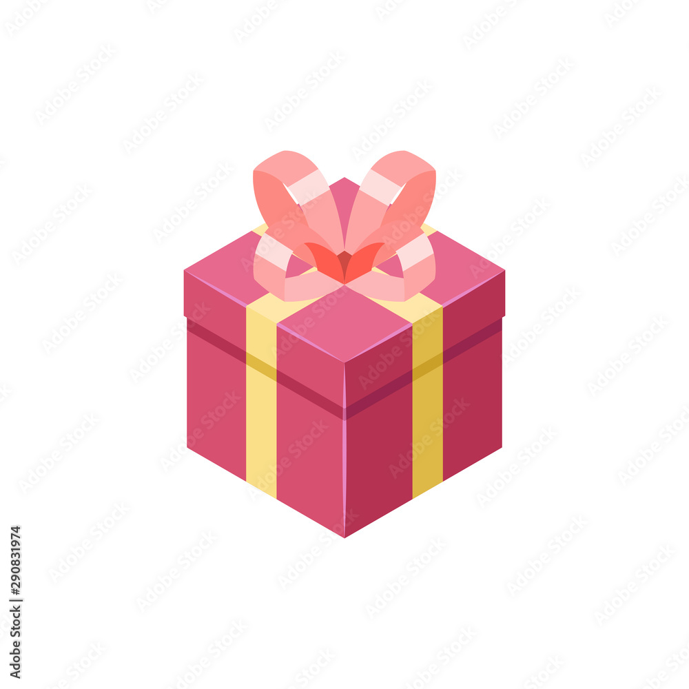 Isometric square gift box. Vector illustration. Isometric square gift box. Vector illustration.
