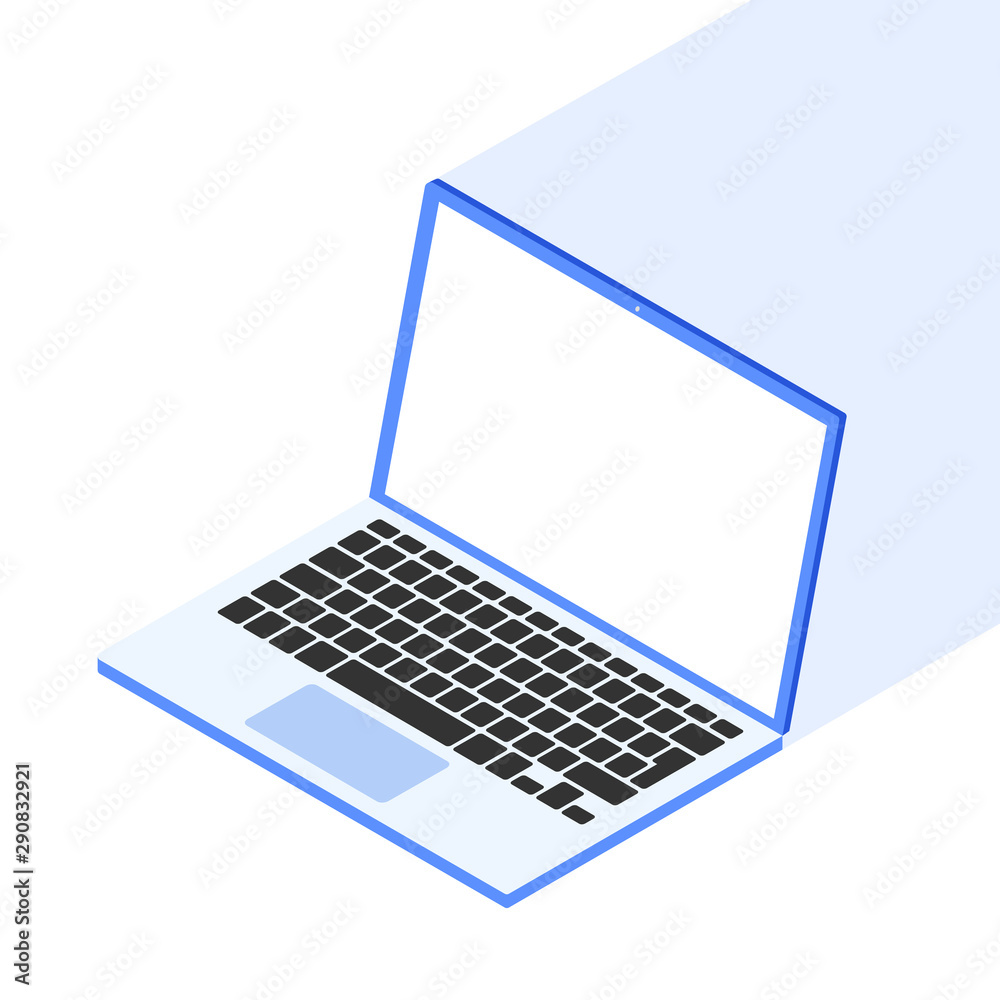 Isometric laptop isolated on a white. Vector illustration. Isometric laptop isolated on a white. Vector illustration.