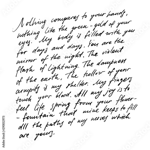 Handwritten abstract text wallpaper. Imitation of a abstract vintage lettering. Letters used in inscriptions, ornaments, background