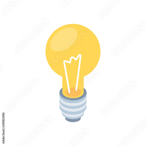 Light bulb isometric icon. Idea concept. Vector illustration.