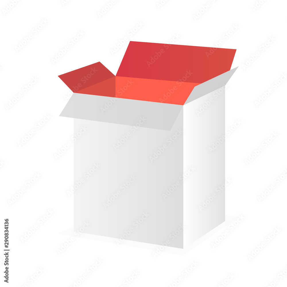 Cardboard box. Box opened. Vector illustration. Cardboard box. Box opened. Vector illustration.