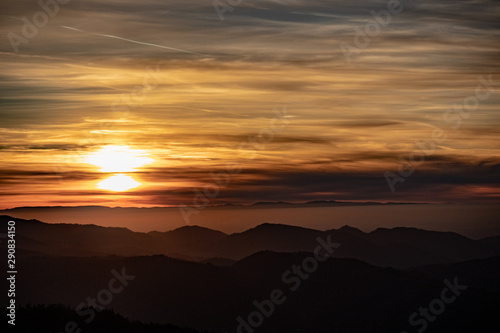 sunset in the mountains