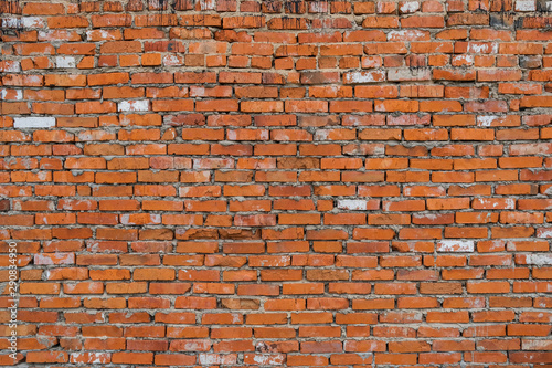 Background. A brick wall of red brick. Brickwork.