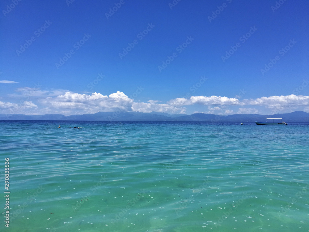 White Sand Beach and the turquoise ocean in Moalboal, Cebu, Philippines