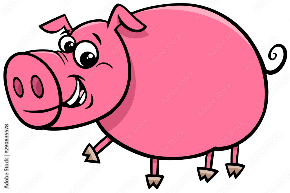 happy comic pig character cartoon illustration happy comic pig character cartoon illustration
