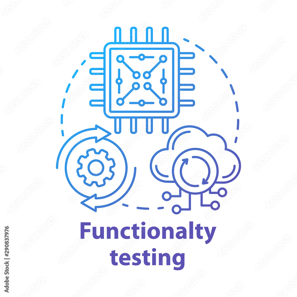 Vetor de Functionality testing concept icon. Black-box testing idea ...