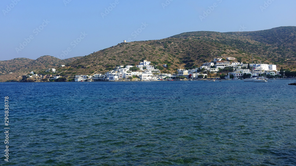 Photo from picturesque port and village of Katapola, Amorgos island, Cyclades, Greece