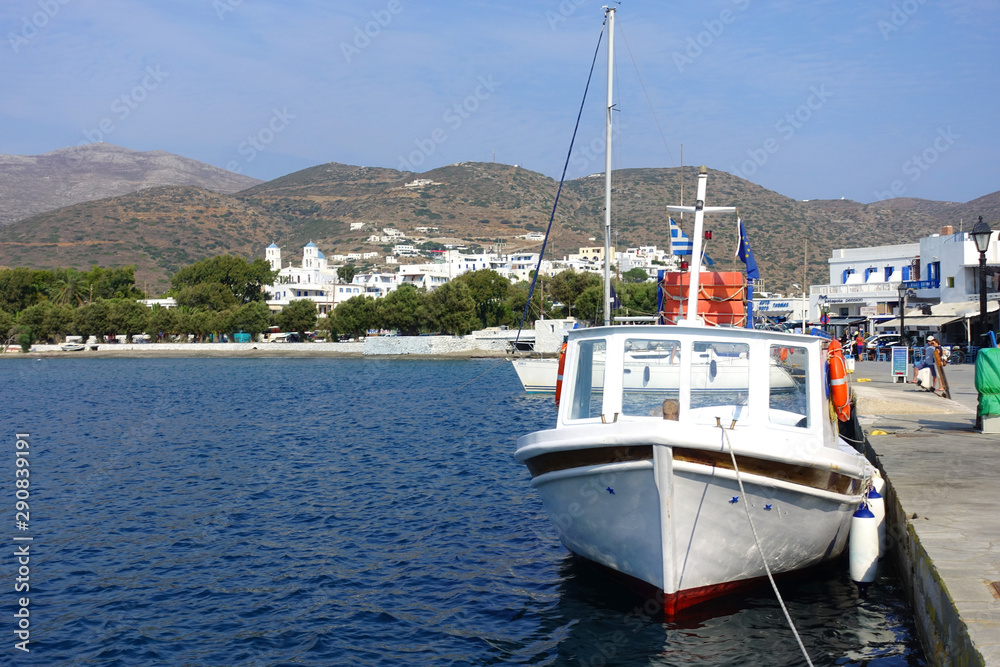 Fototapeta premium Photo from picturesque port and village of Katapola, Amorgos island, Cyclades, Greece