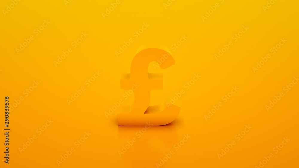 Pound symbol isolated on yellow color background. 3d illustration Pound symbol isolated on yellow color background. 3d illustration