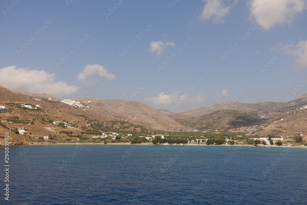 Photo from picturesque port and village of Aigiali in island of Amorgos, Cyclades, Greece