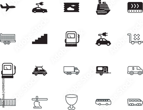 transport vector icon set such as: production, encashment, down, do, winter, passenger, warehouse, belt, stack, luxury, button, cruise, metal, construction, no, square, agriculture, financial, rv