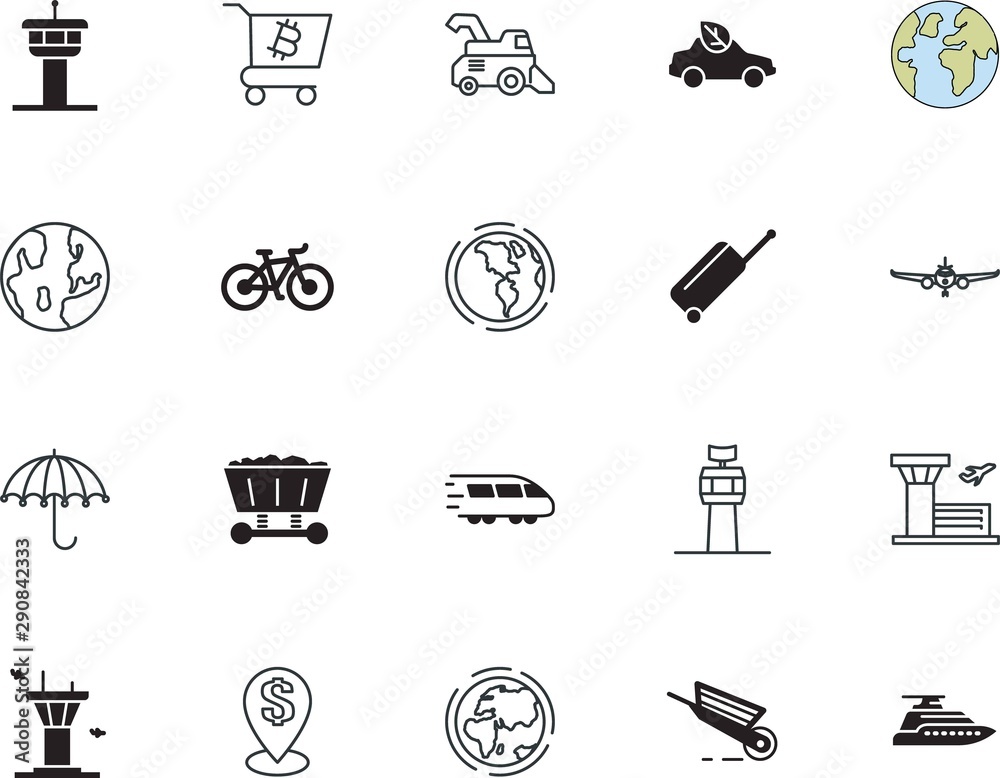 Fototapeta premium transport vector icon set such as: mining, lifestyle, bitcoin, boat, position, repair, label, empty, airliner, life, navigation, circle, bus, field, cardboard, gardening, land, packaging, luxury