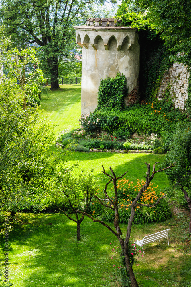 Old park under the castle in Wolfsberg, Austria Old park under the castle in Wolfsberg, Austria