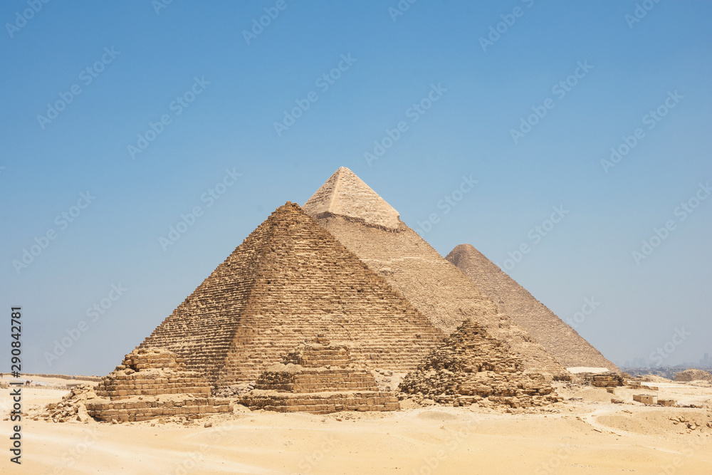 The Giza pyramid complex, also called the Giza Necropolis on the Giza Plateau in Egypt The Giza pyramid complex, also called the Giza Necropolis on the Giza Plateau in Egypt