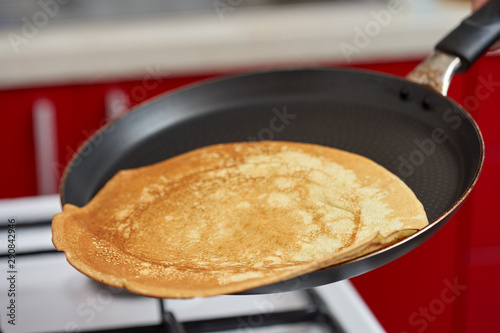 Cooking pancakes at home