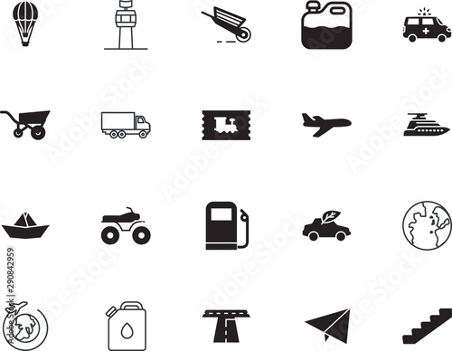 transport vector icon set such as: petroleum, staircase, steps, pollution, marine, floor, chemical, reservoir, action, vessel, locomotive, tour, stair, electricity, highway, pictogram, stairway