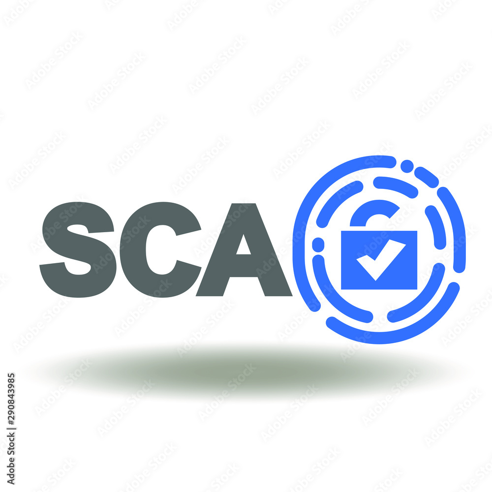 SCA Fingerprint Open Pad Lock Check Mark Icon Vector. Strong Customer Authentication Privacy Personal Data Payment Logo. SCA Fingerprint Open Pad Lock Check Mark Icon Vector. Strong Customer Authentication Privacy Personal Data Payment Logo.
