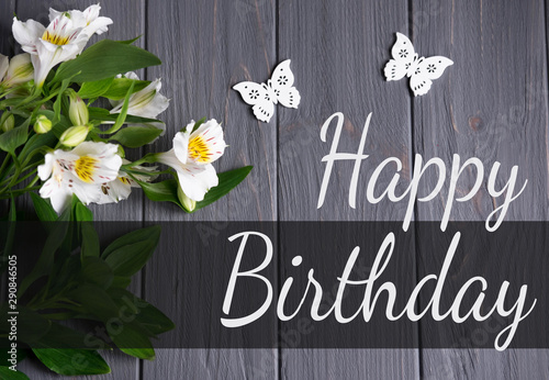 Canvas Print Greeting card with the inscription happy birthday