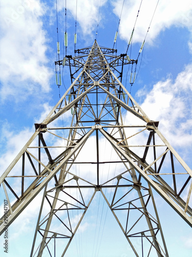high voltage electric tower transmission lines