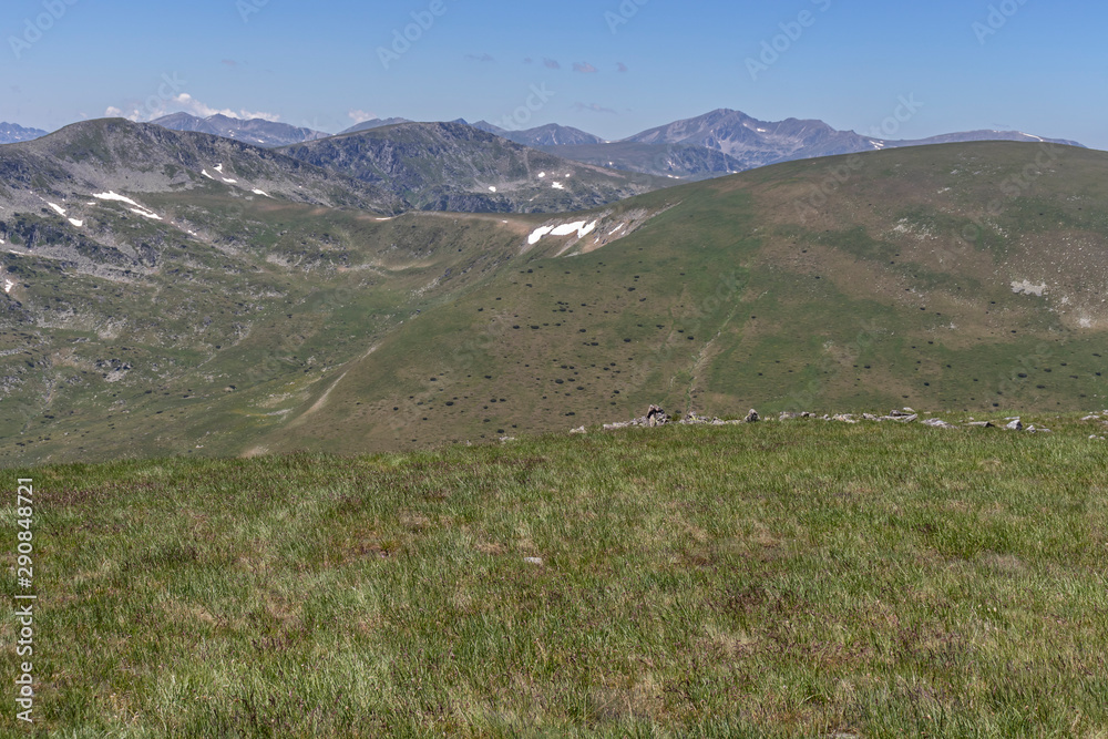 Fototapeta premium Landscape from Belmeken Peak, Rila mountain, Bulgaria