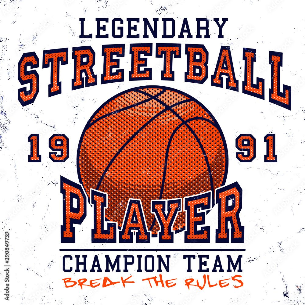 basketball graphic design textile tee shirt wallpaper logo print Stock ...