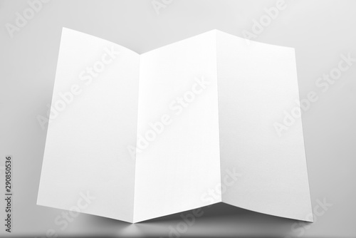 Blank Open Flyer, Folded Letterhead, or Letter Over Grey Background