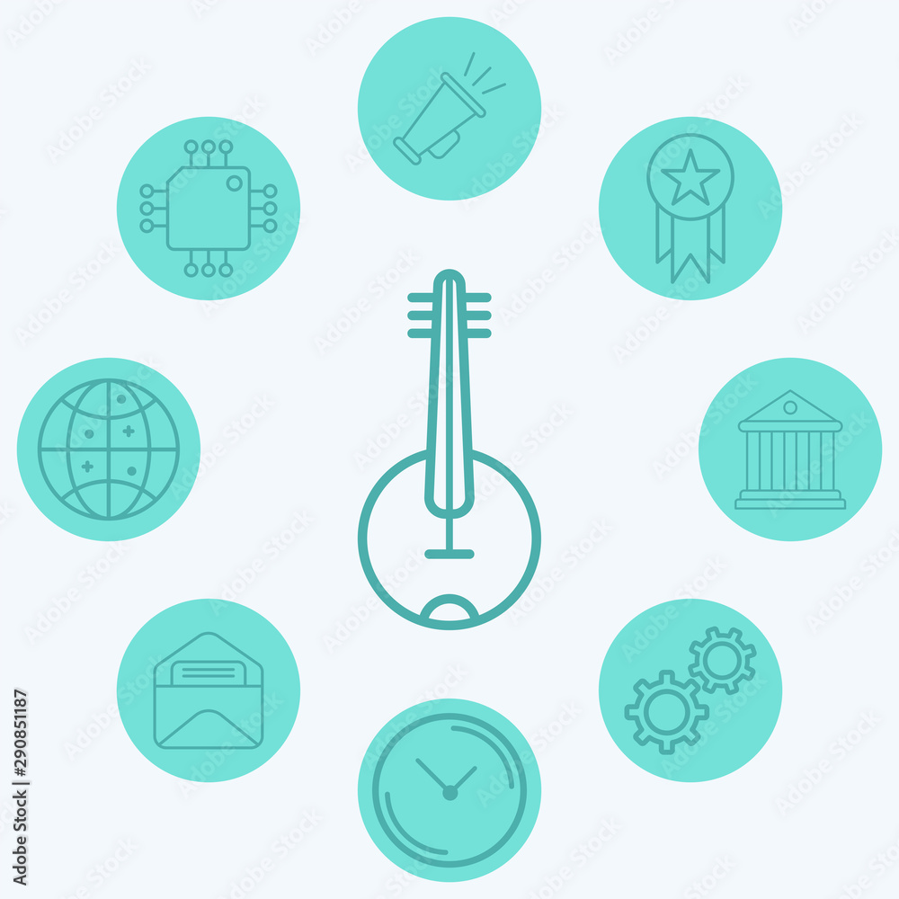 Banjo vector icon sign symbol Banjo vector icon sign symbol