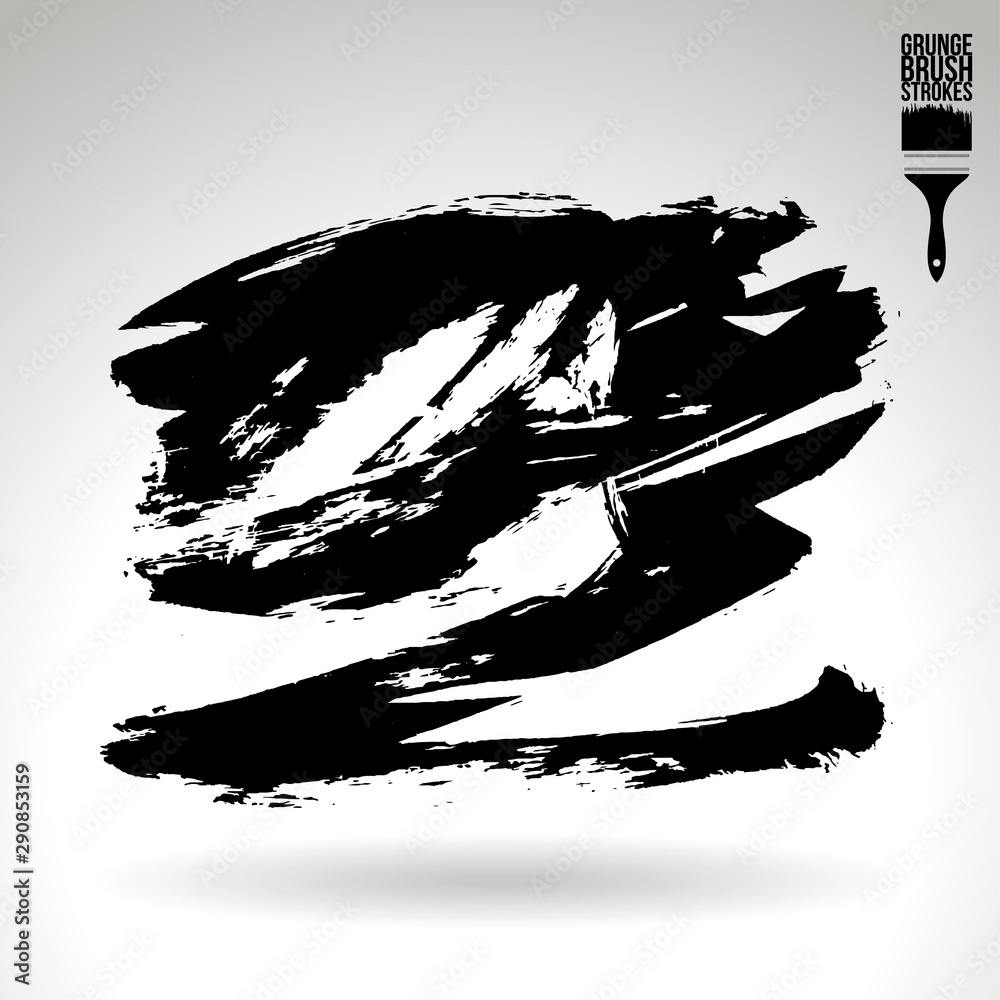 Black brush stroke and texture. Grunge vector abstract hand - painted element. Underline and border design. Black brush stroke and texture. Grunge vector abstract hand - painted element. Underline and border design.