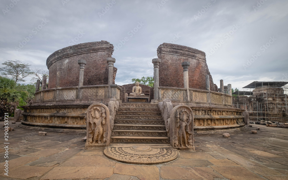 Polonnaruwa, Sri Lanka 7 AUGUST 2019. The Polonnaruwa Vatadage