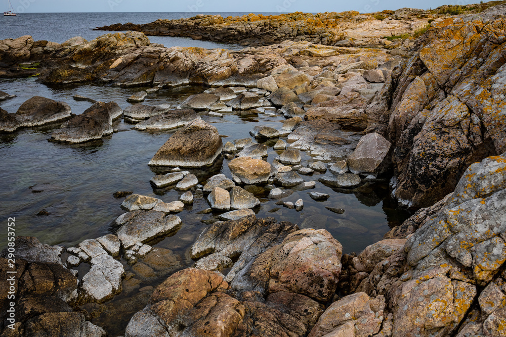 unique stones in water, Gudhjem, Bornholm