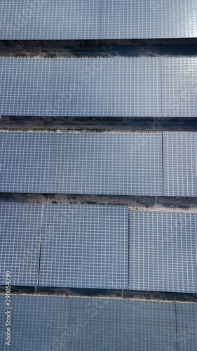 Wallpaper Mural Solar panel farm, alternative green eco-friendly energy. Panels rows along the dry lands. Huge Photovoltaic from an aerial drone point. Top view. Torontodigital.ca