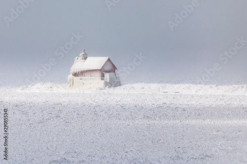 lighthouse in snow © Walter E Elliott