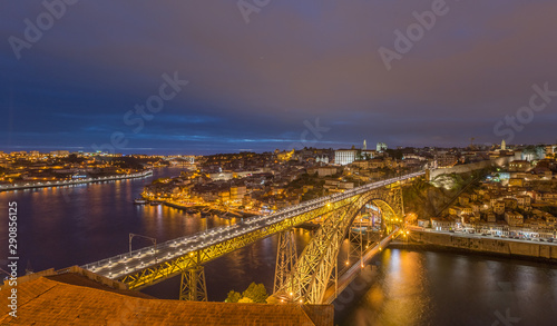 Panoramic View of Porto at night