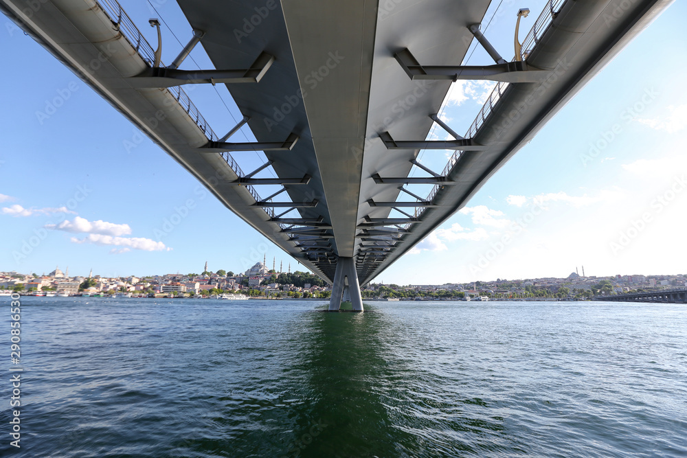 Golden Horn Metro Bridge in Istanbul, Turkey
