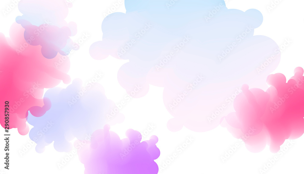 Pastel tender pink clouds background on summer time holiday vector Illustration lines graphic design