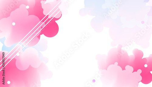 Pastel tender pink clouds background on summer time holiday vector Illustration lines graphic design