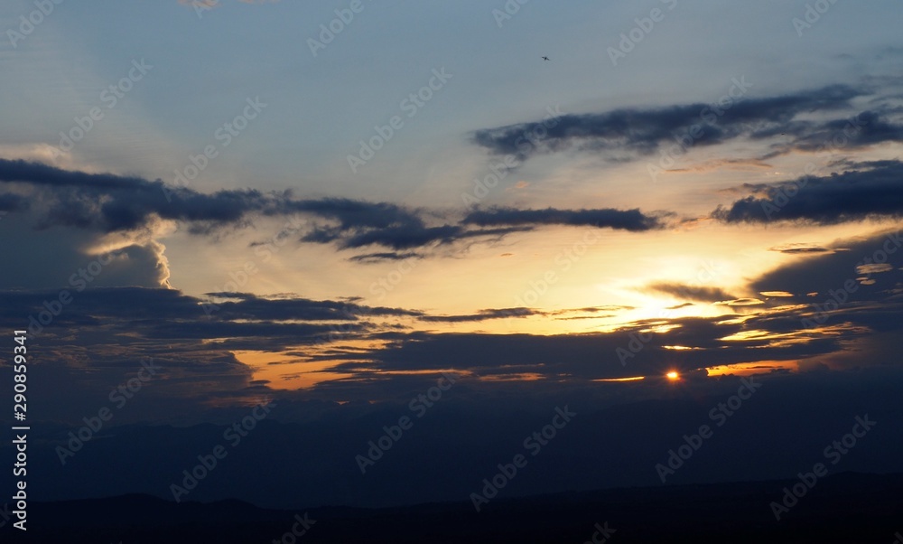 Cloudy Sunset Landscape in Pereira Colombia
