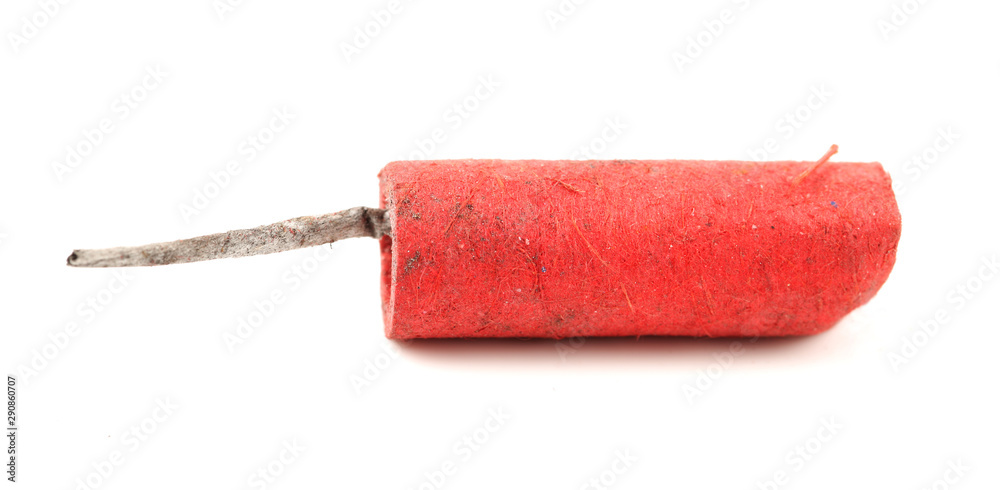 Red Firecracker isolated on white background Red Firecracker isolated on white background