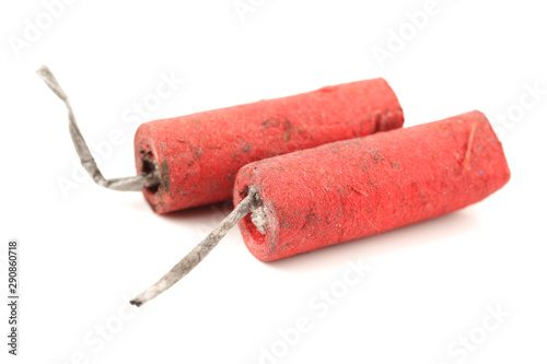 Red Firecracker isolated on white background