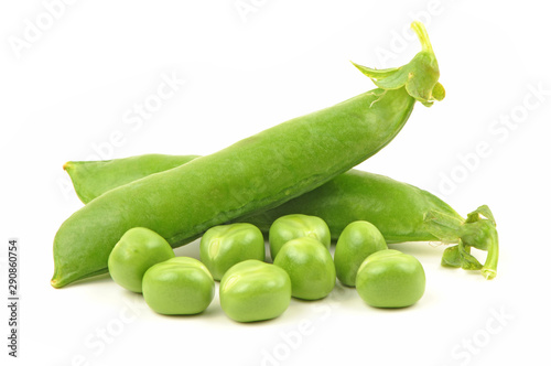 Fresh pea isolated on wodd background